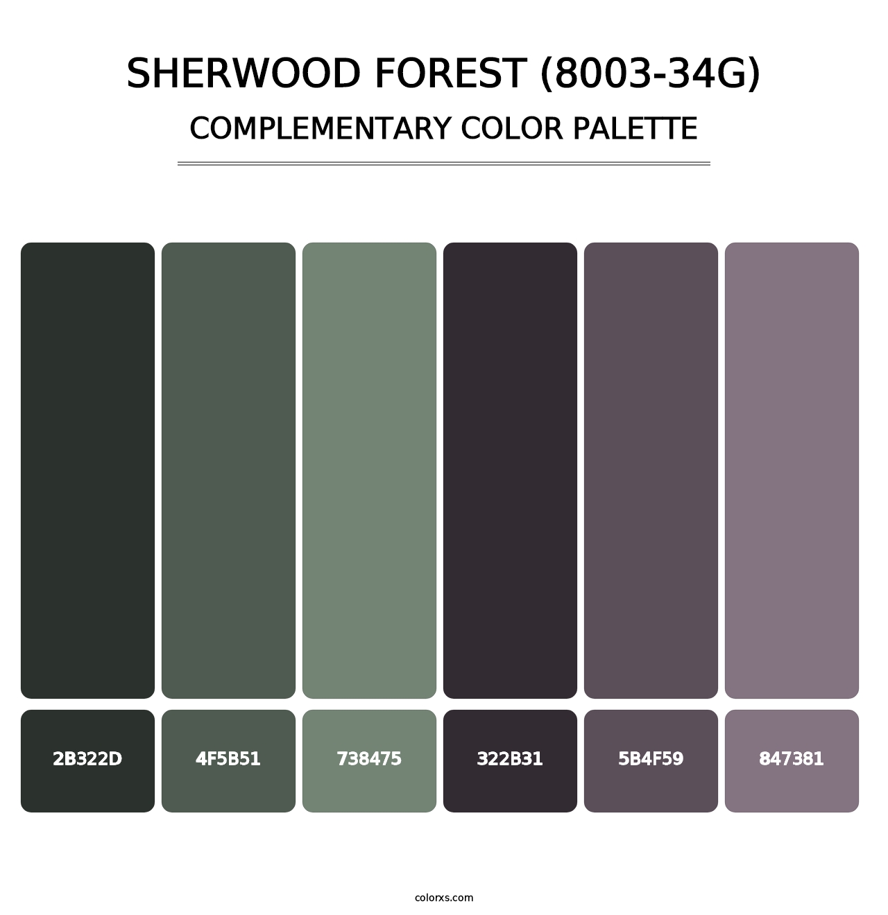 Sherwood Forest (8003-34G) - Complementary Color Palette