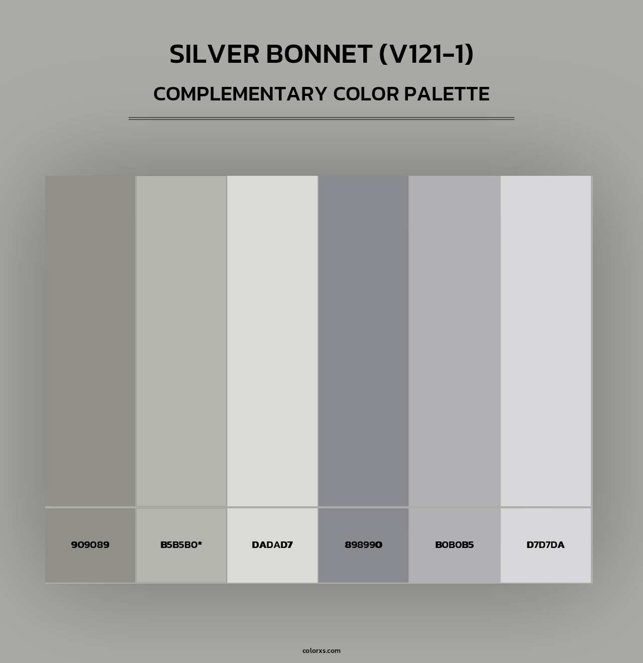 Silver Bonnet (V121-1) - Complementary Color Palette