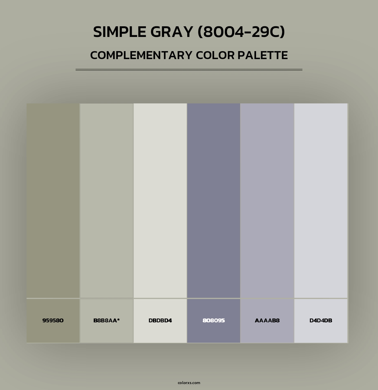 Simple Gray (8004-29C) - Complementary Color Palette
