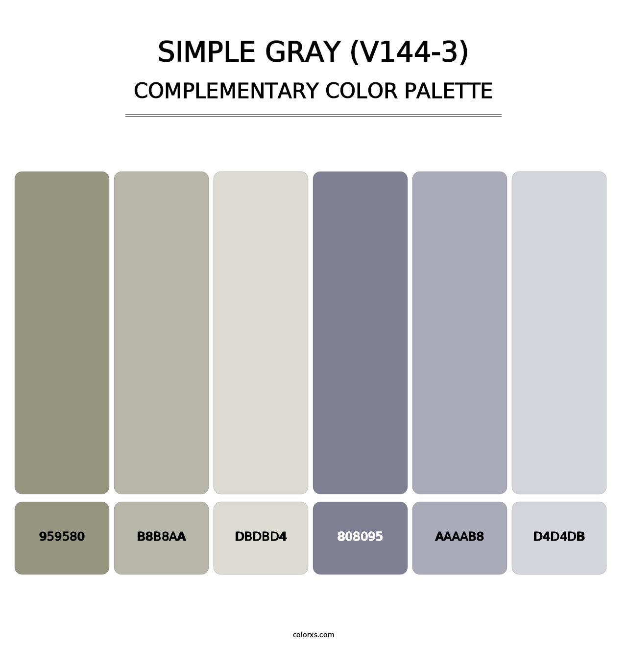Simple Gray (V144-3) - Complementary Color Palette