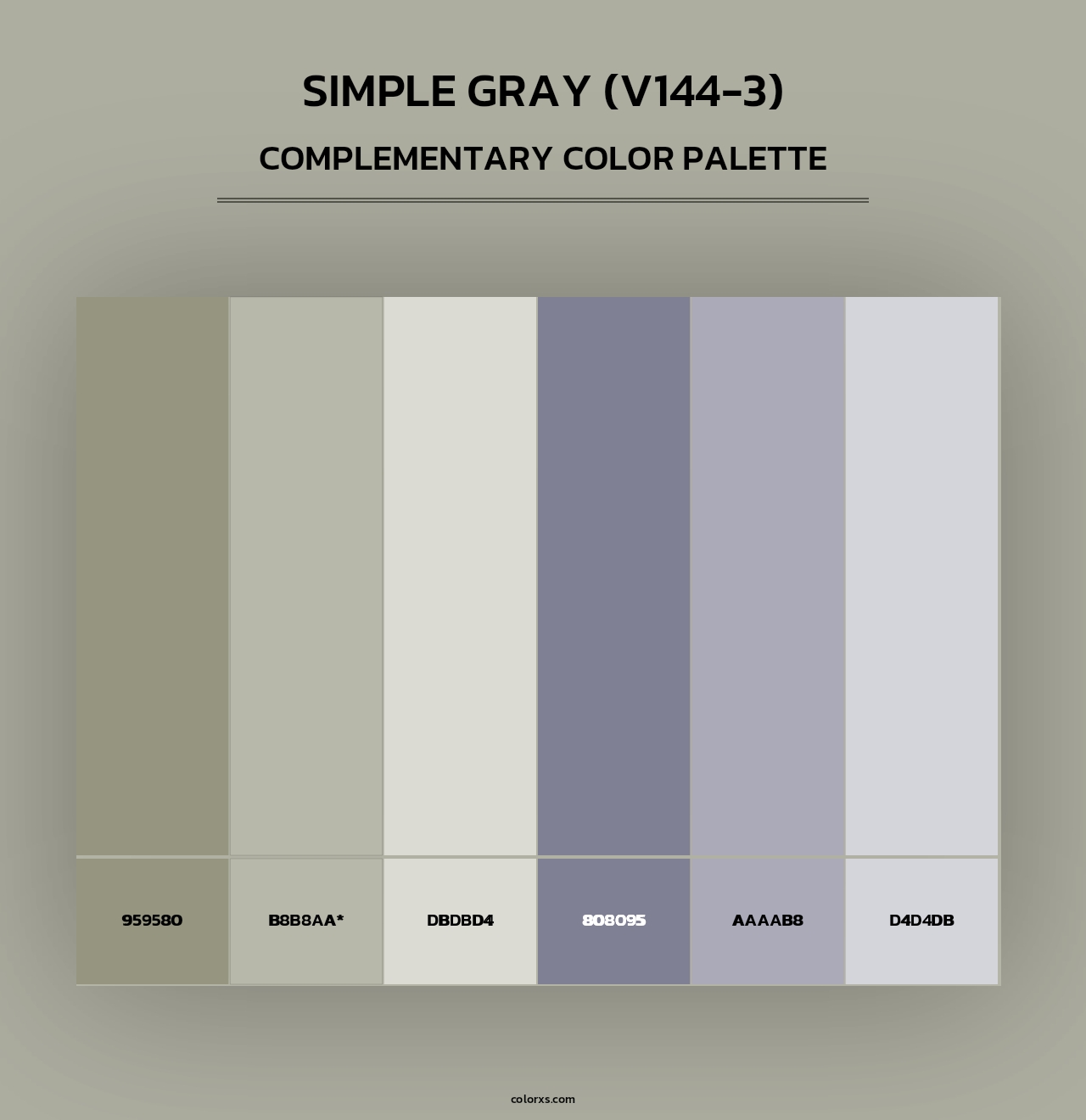 Simple Gray (V144-3) - Complementary Color Palette