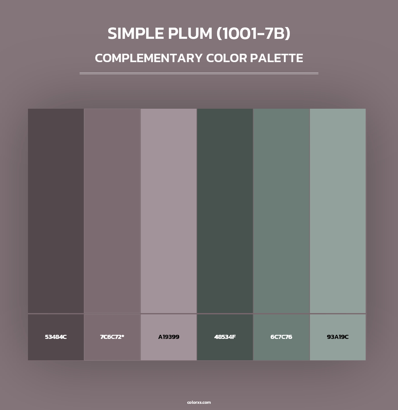 Simple Plum (1001-7B) - Complementary Color Palette