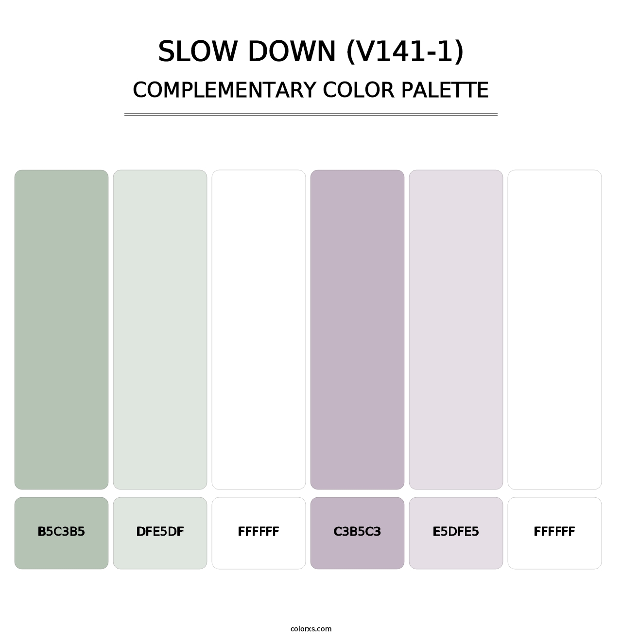 Slow Down (V141-1) - Complementary Color Palette