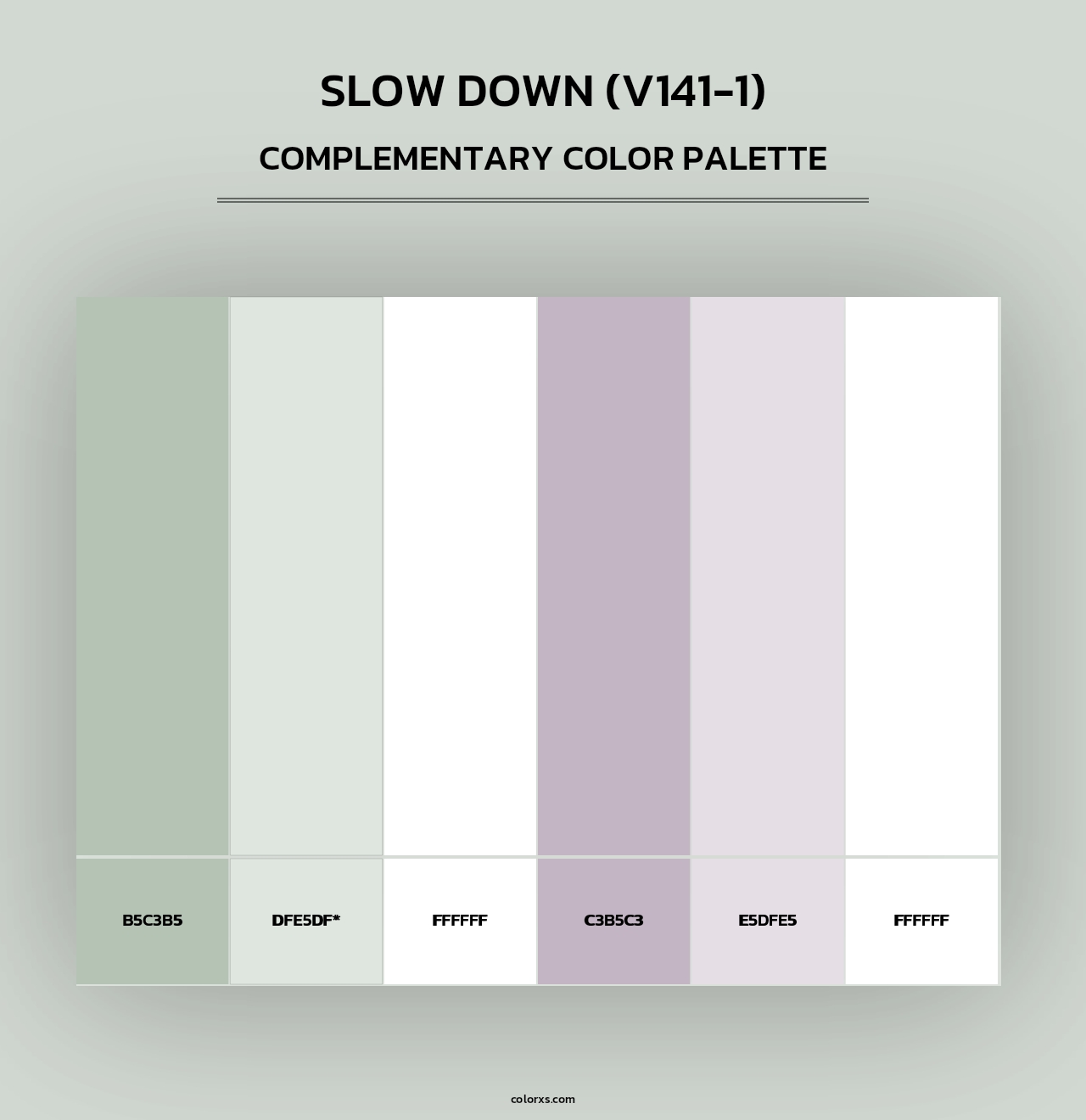 Slow Down (V141-1) - Complementary Color Palette