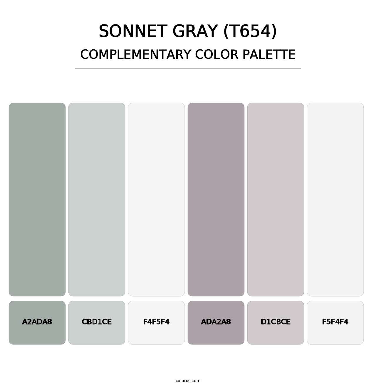 Sonnet Gray (T654) - Complementary Color Palette