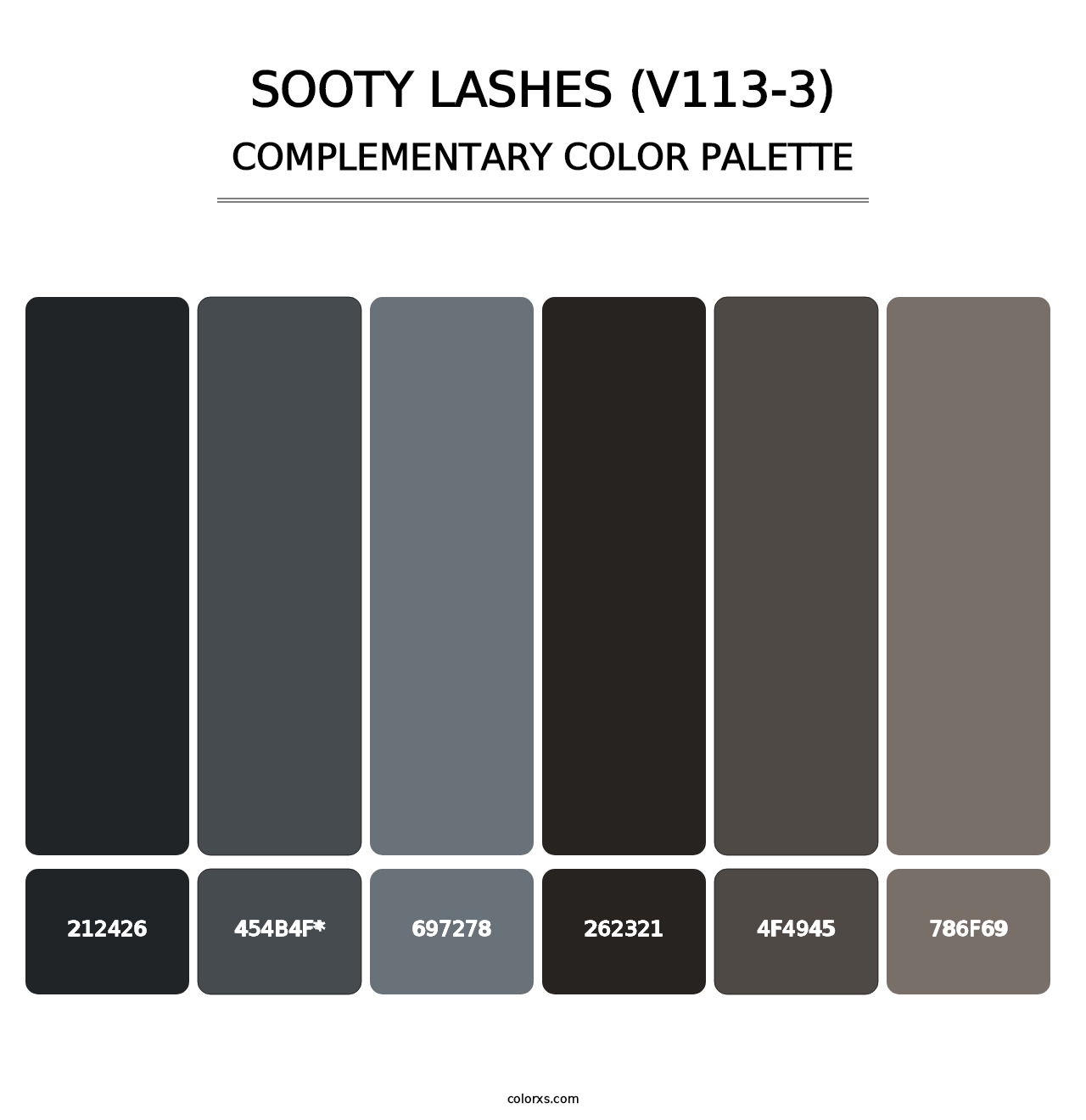 Sooty Lashes (V113-3) - Complementary Color Palette