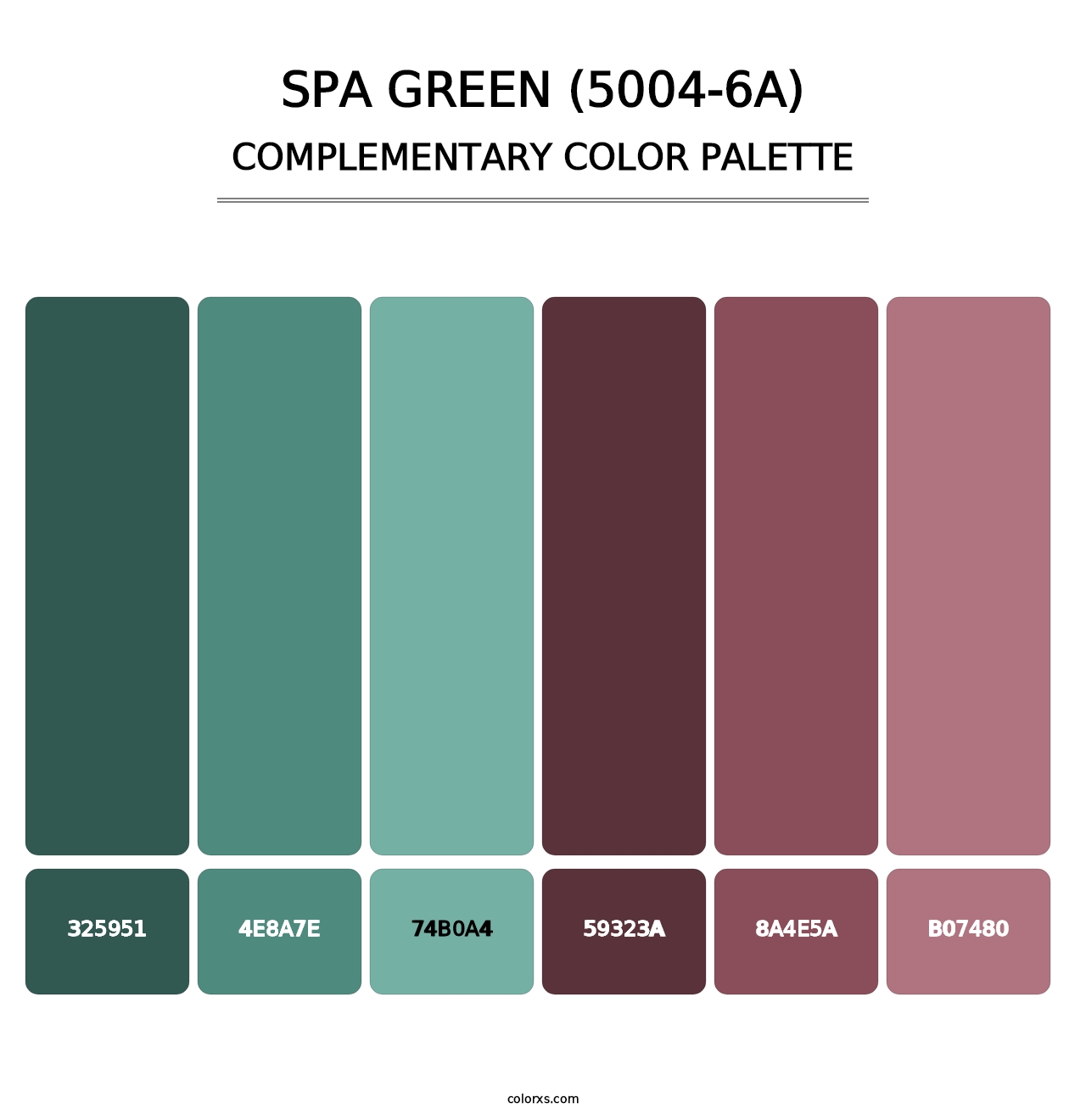 Spa Green (5004-6A) - Complementary Color Palette