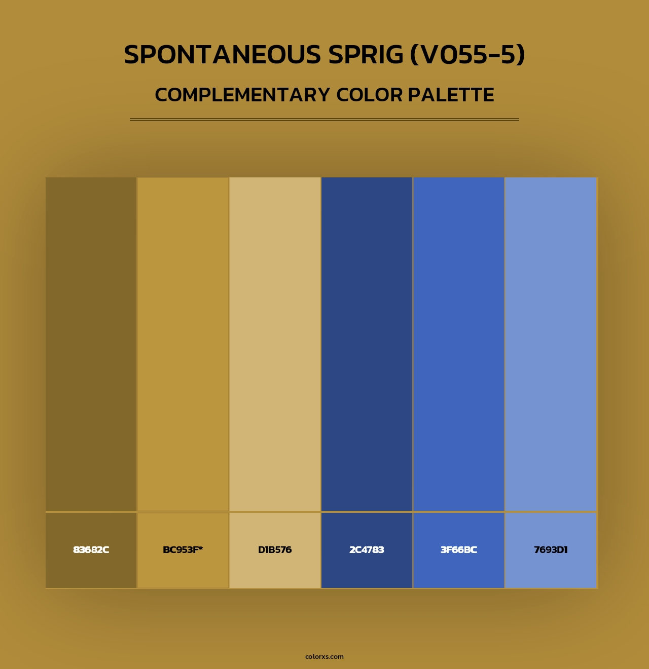 Spontaneous Sprig (V055-5) - Complementary Color Palette