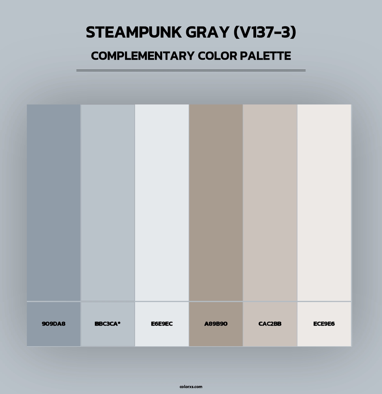 Steampunk Gray (V137-3) - Complementary Color Palette