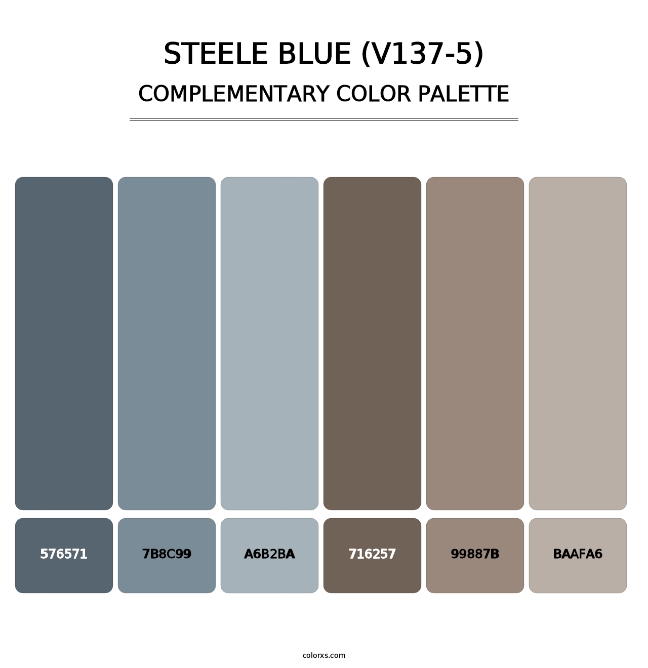 Steele Blue (V137-5) - Complementary Color Palette