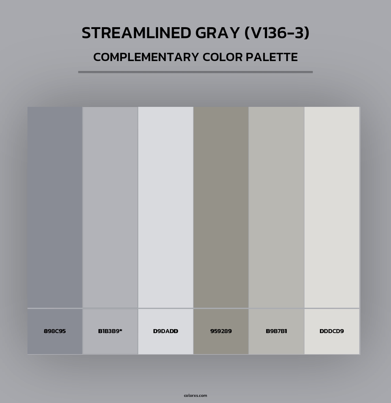 Streamlined Gray (V136-3) - Complementary Color Palette