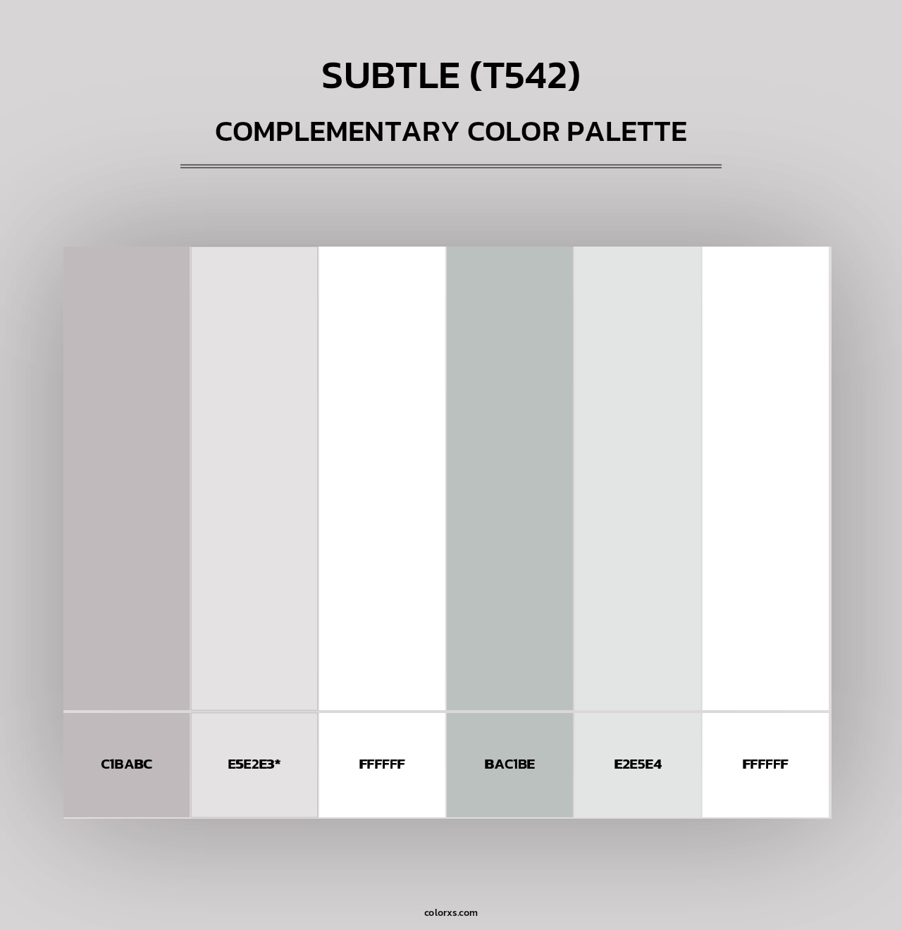 Subtle (T542) - Complementary Color Palette
