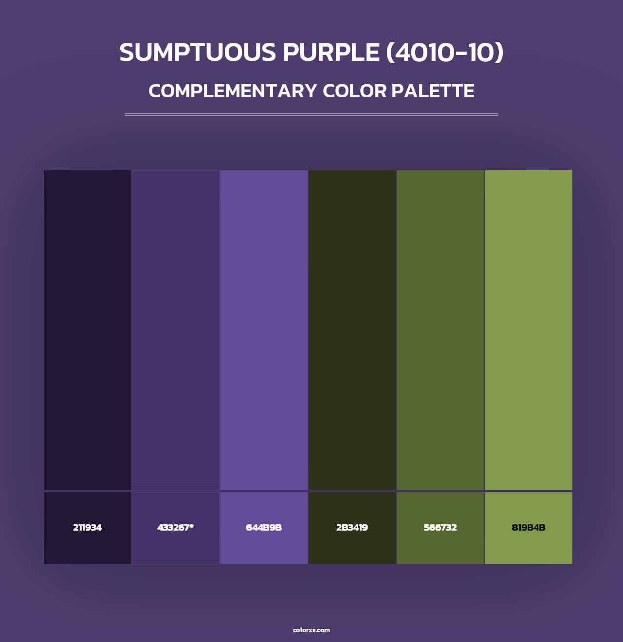 Sumptuous Purple (4010-10) - Complementary Color Palette