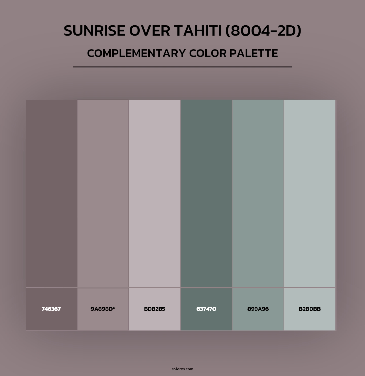 Sunrise Over Tahiti (8004-2D) - Complementary Color Palette