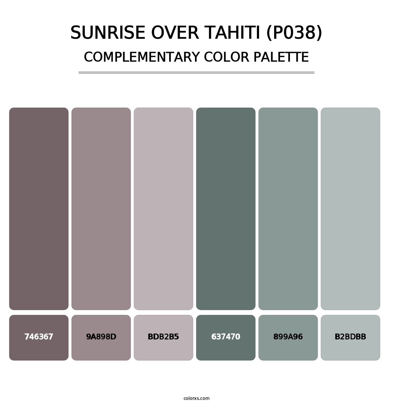 Sunrise Over Tahiti (P038) - Complementary Color Palette