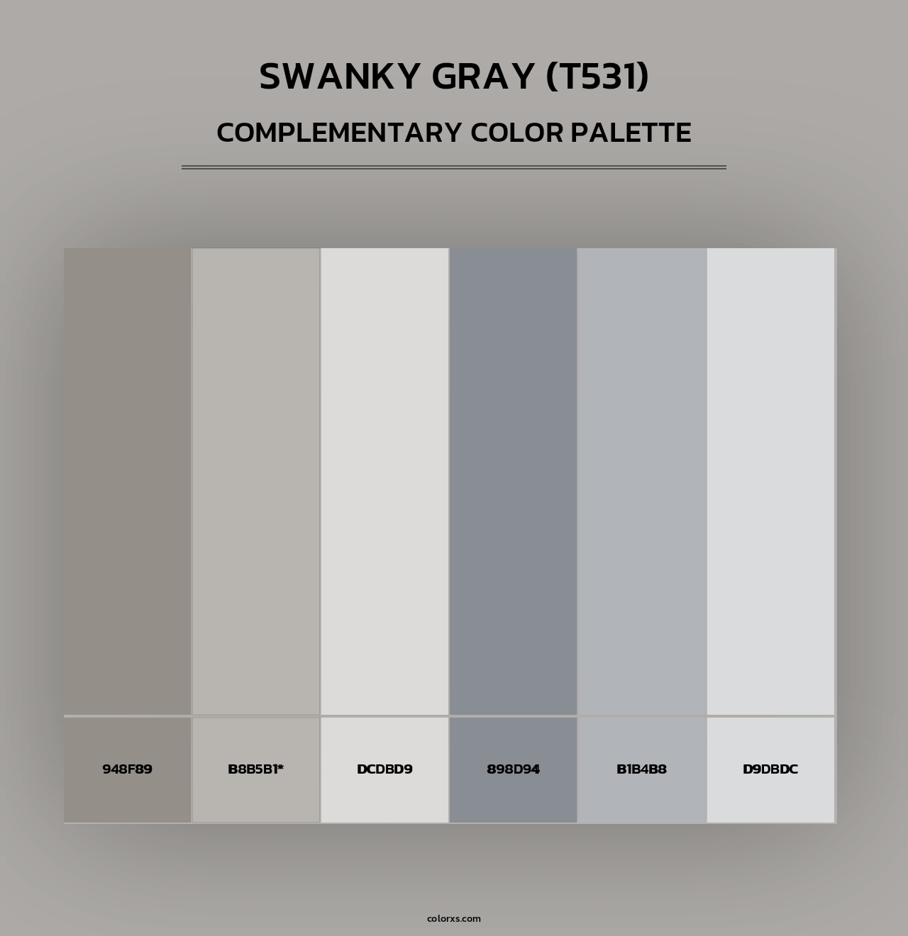 Swanky Gray (T531) - Complementary Color Palette