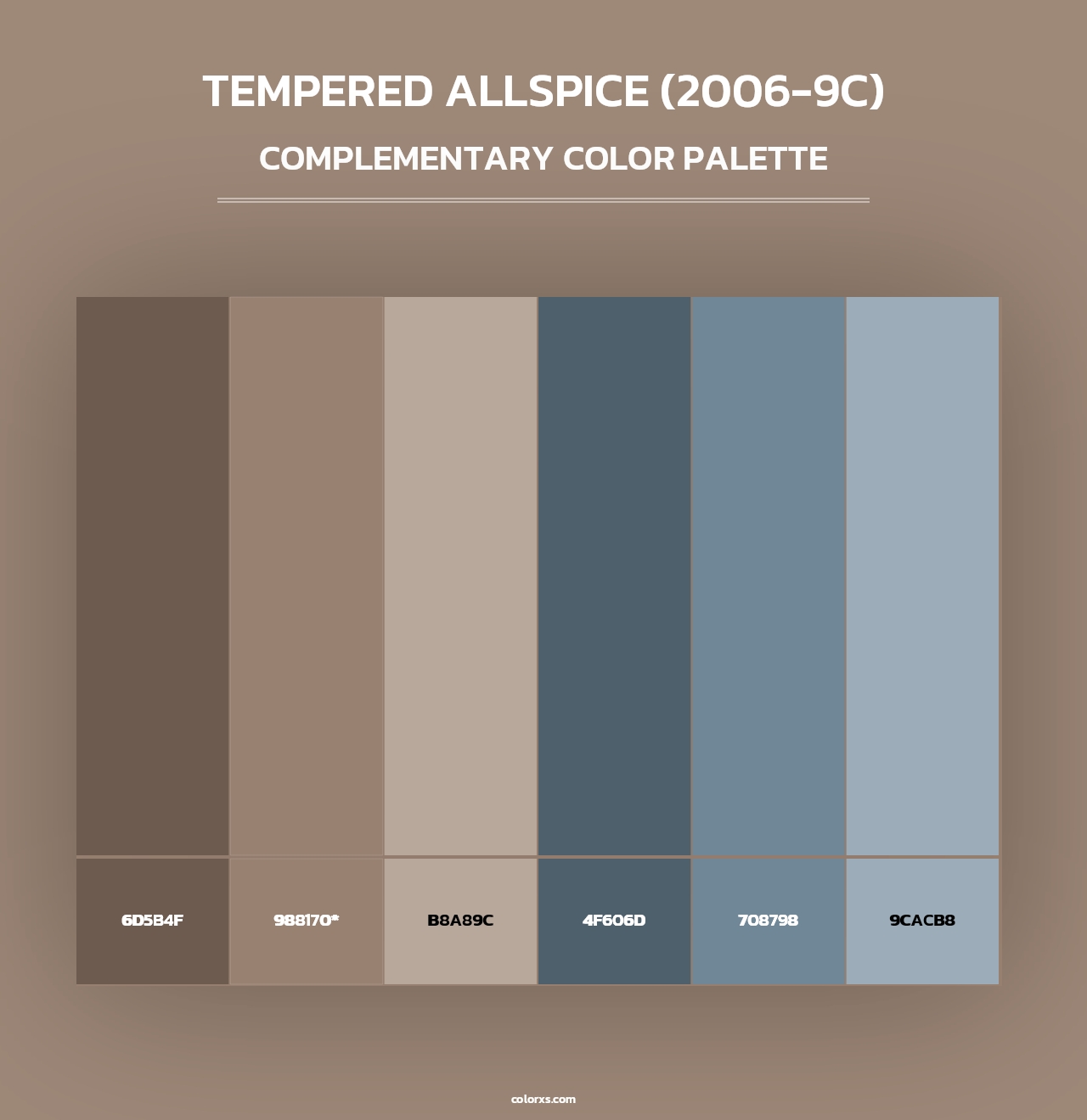 Tempered Allspice (2006-9C) - Complementary Color Palette