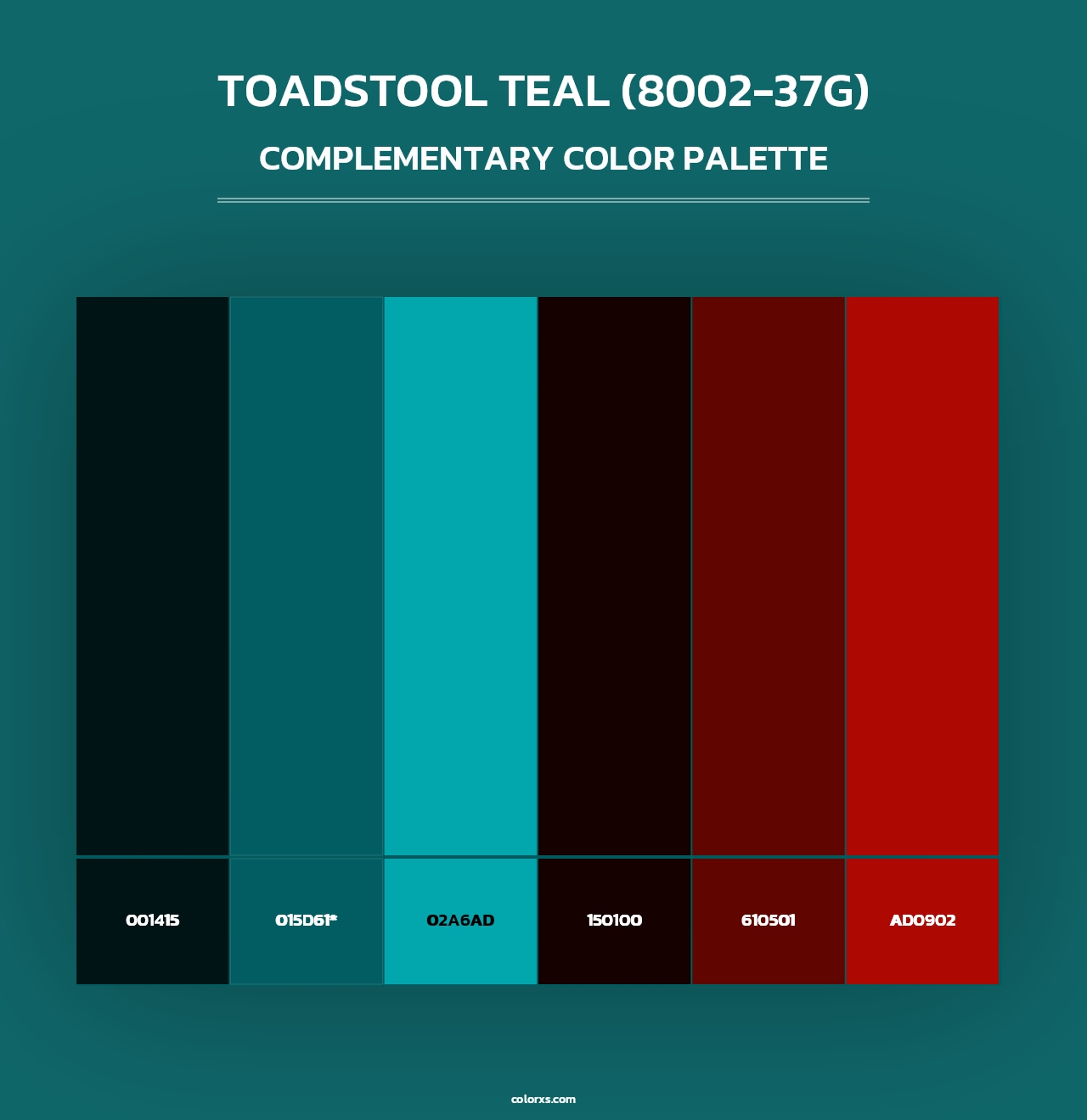 Toadstool Teal (8002-37G) - Complementary Color Palette