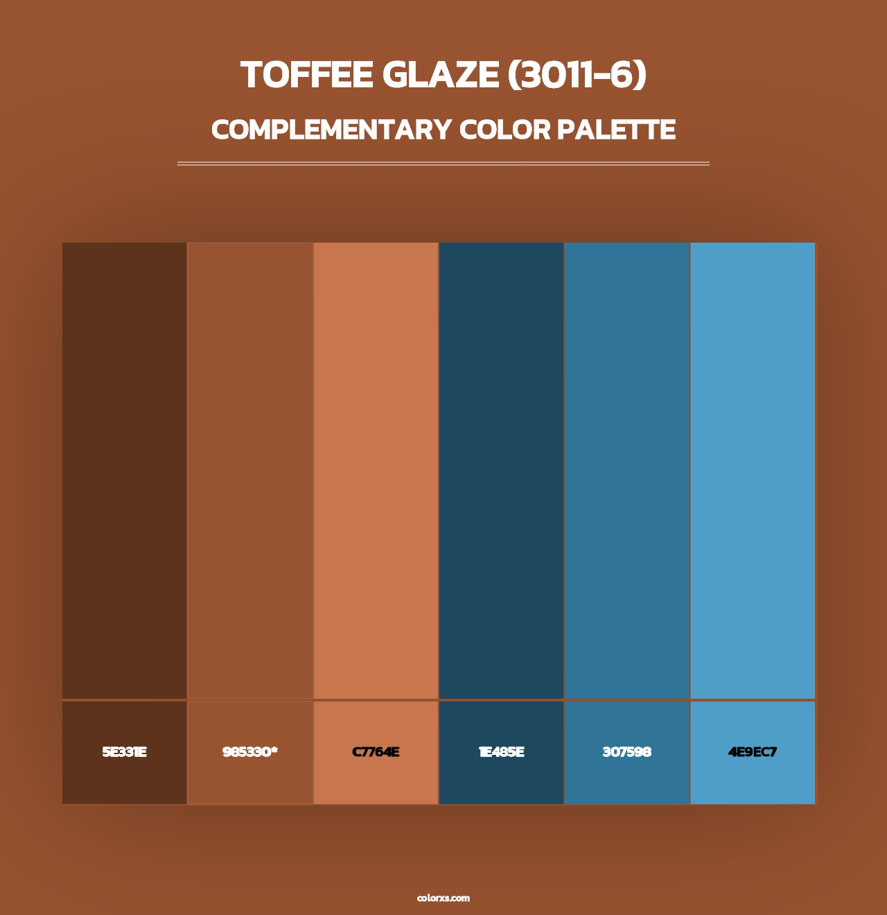 Toffee Glaze (3011-6) - Complementary Color Palette