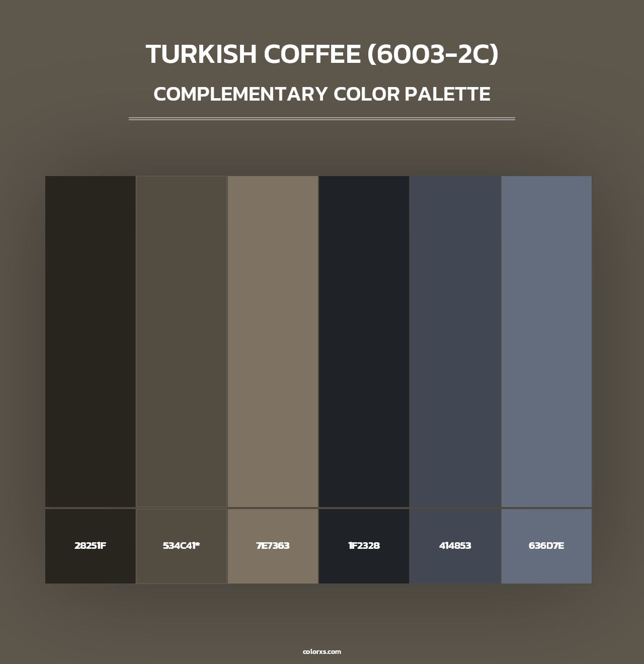 Turkish Coffee (6003-2C) - Complementary Color Palette