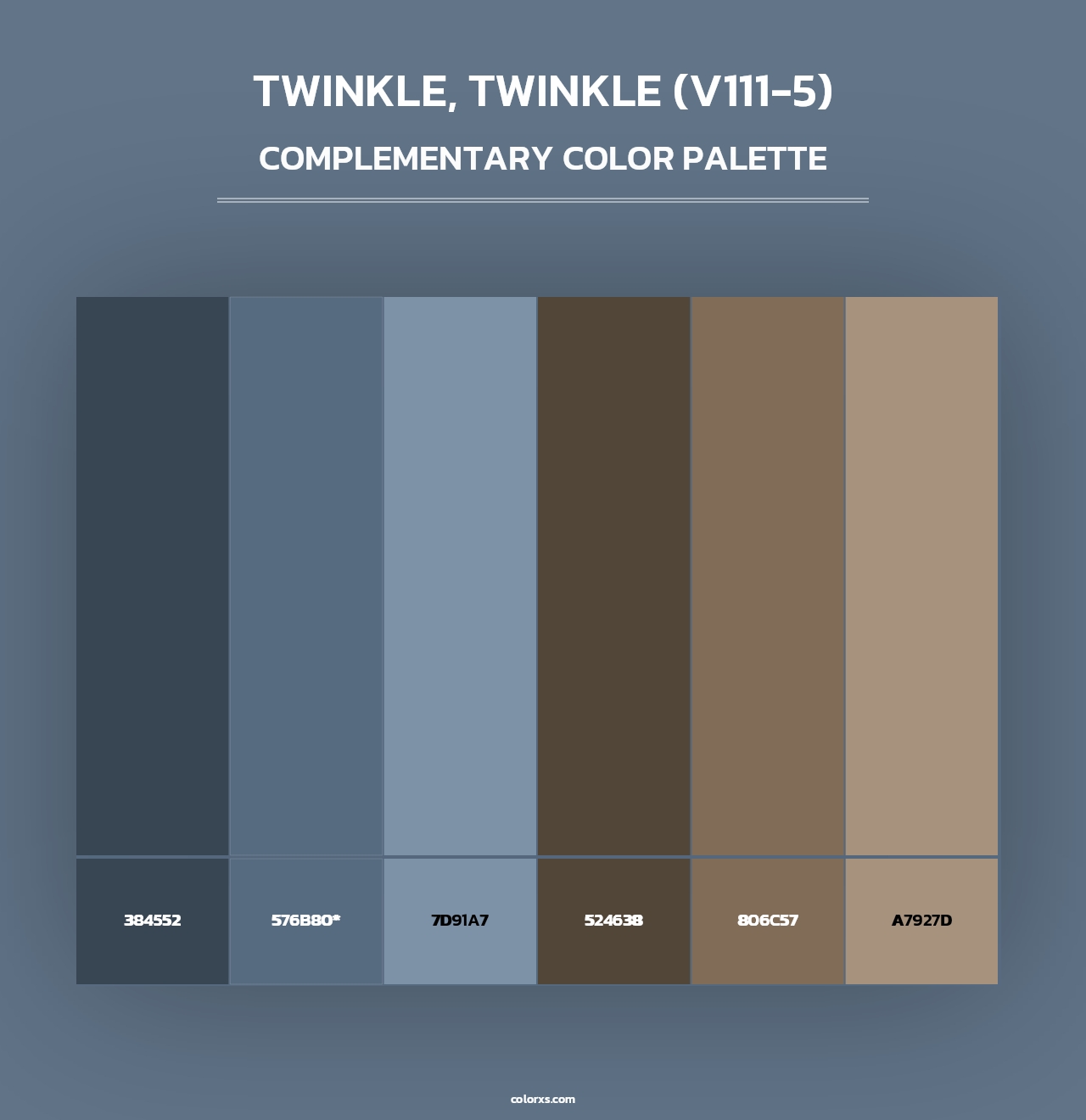 Twinkle, Twinkle (V111-5) - Complementary Color Palette