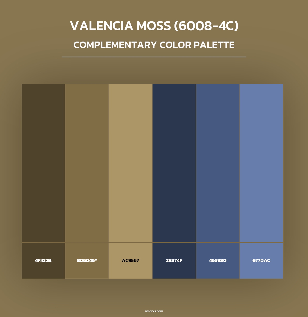 Valencia Moss (6008-4C) - Complementary Color Palette