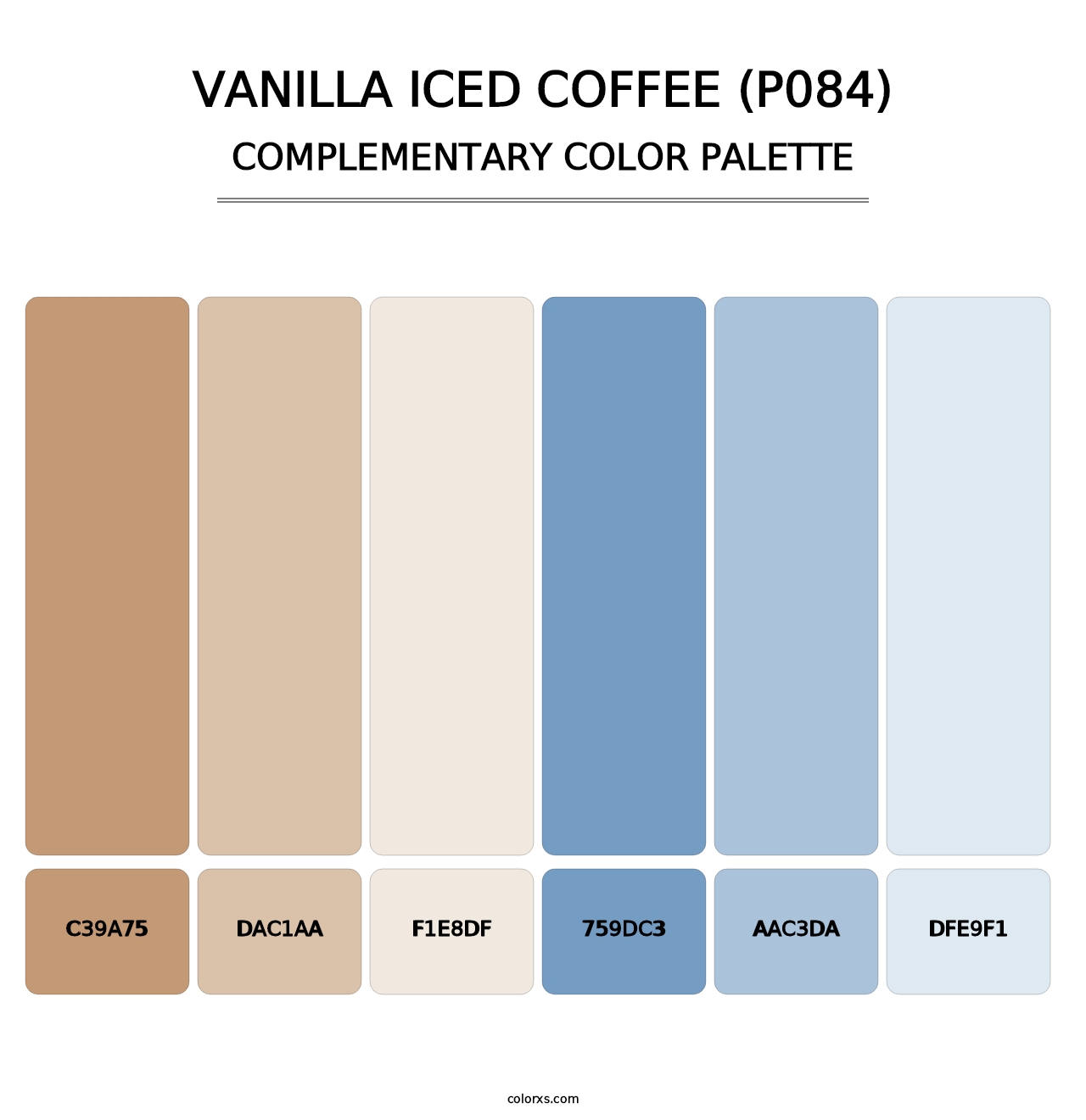 Vanilla Iced Coffee (P084) - Complementary Color Palette