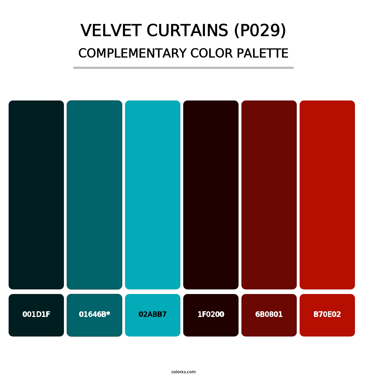 Velvet Curtains (P029) - Complementary Color Palette