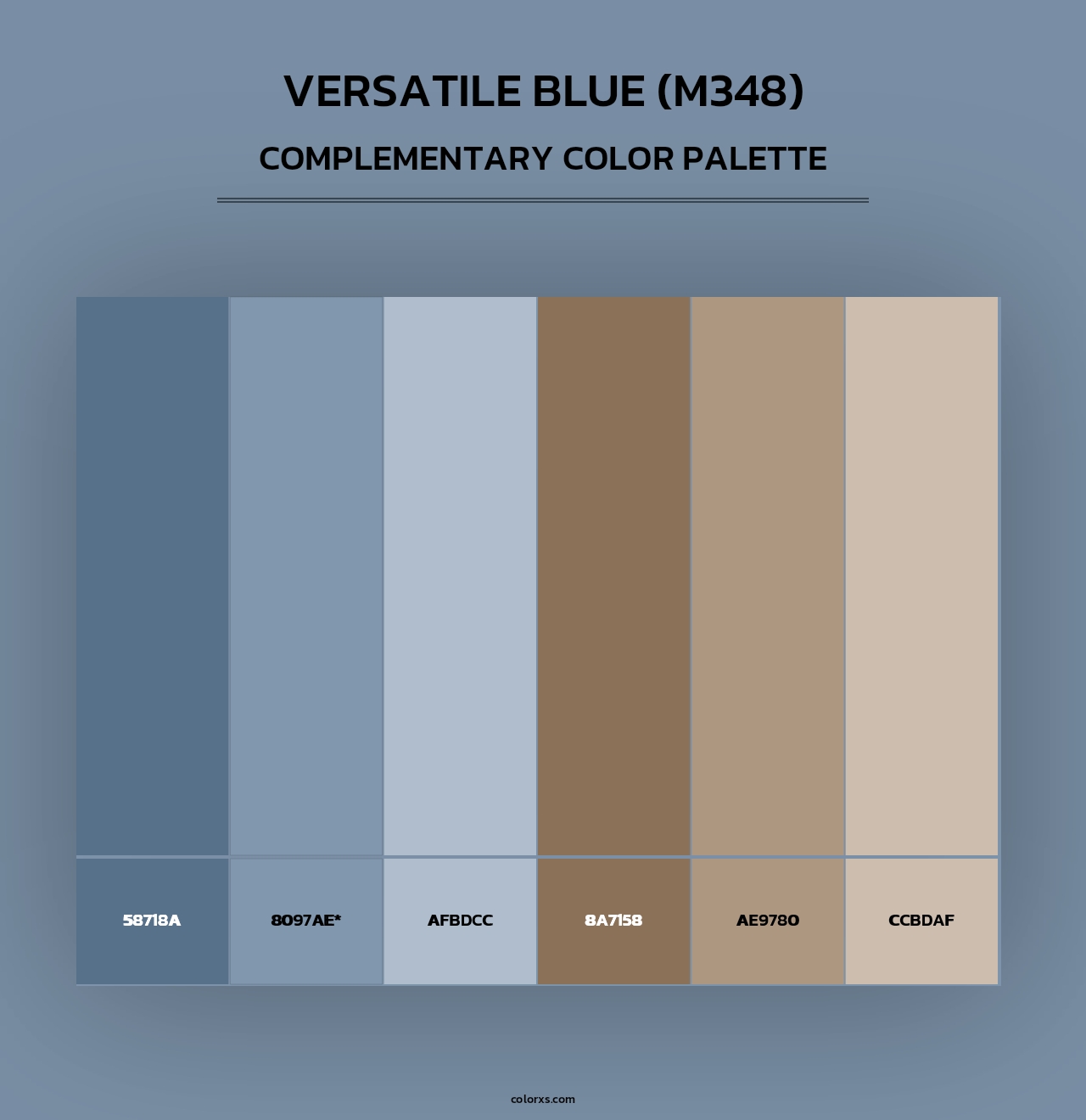 Versatile Blue (M348) - Complementary Color Palette