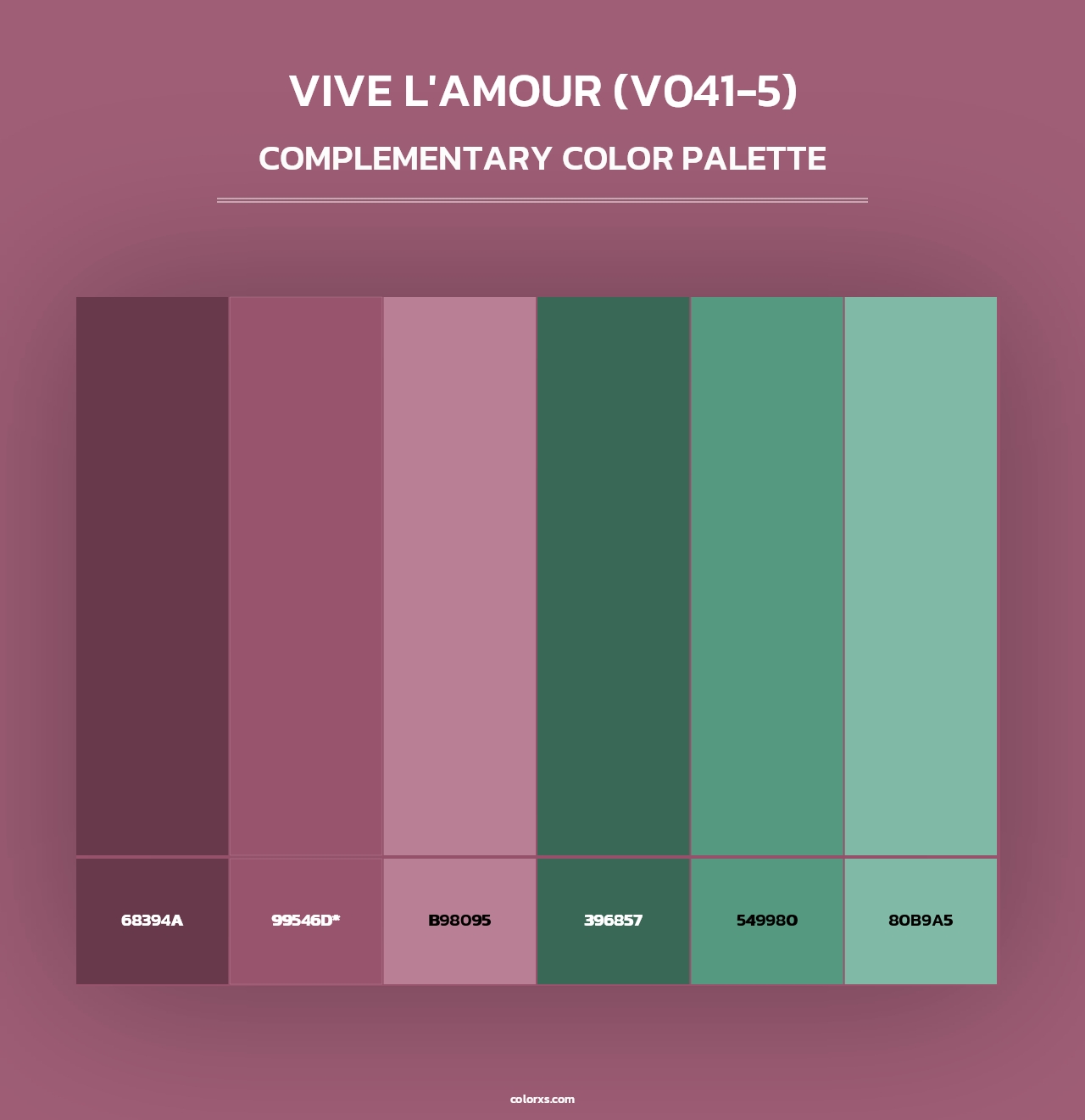 Vive l'amour (V041-5) - Complementary Color Palette