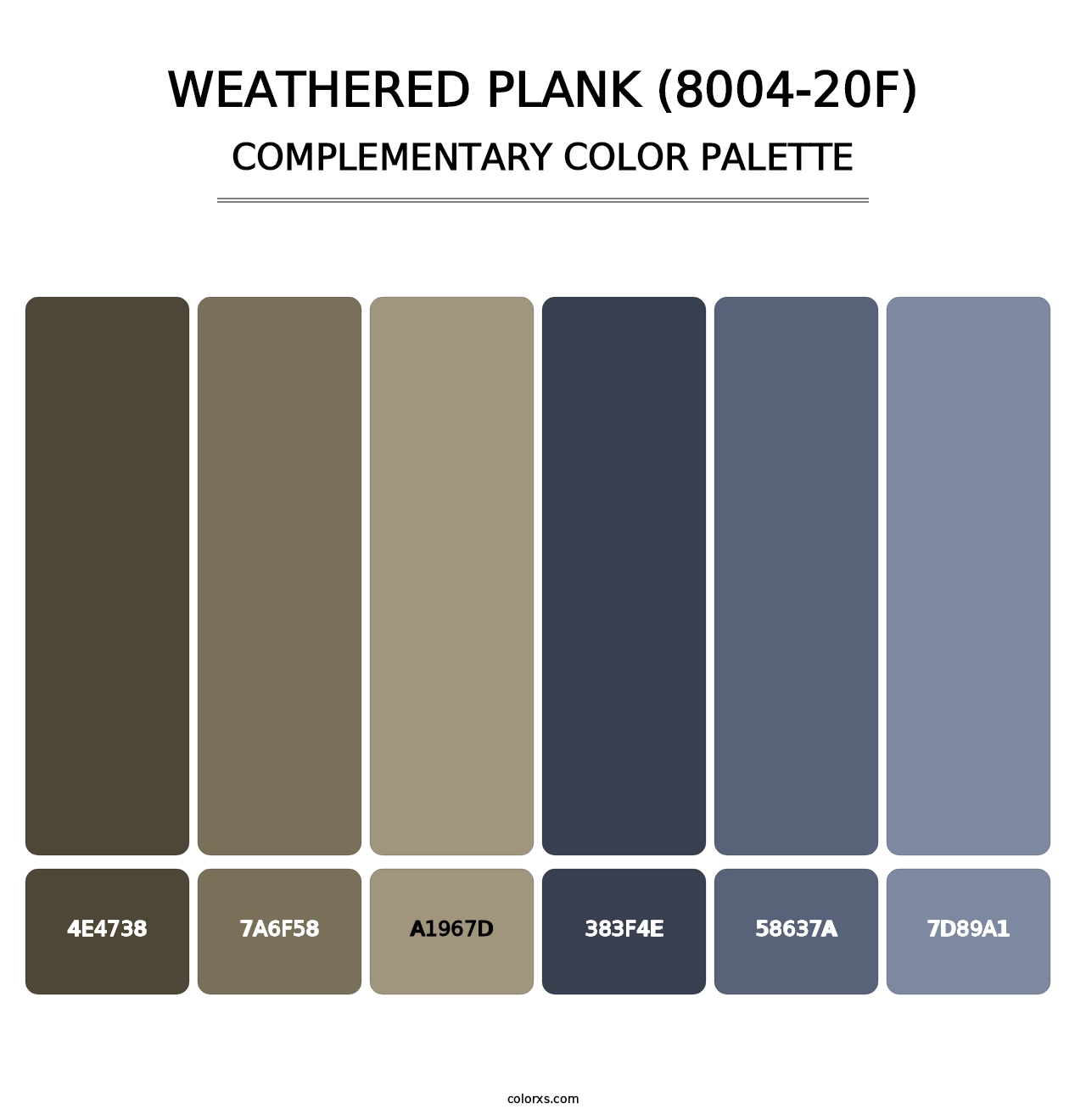 Weathered Plank (8004-20F) - Complementary Color Palette