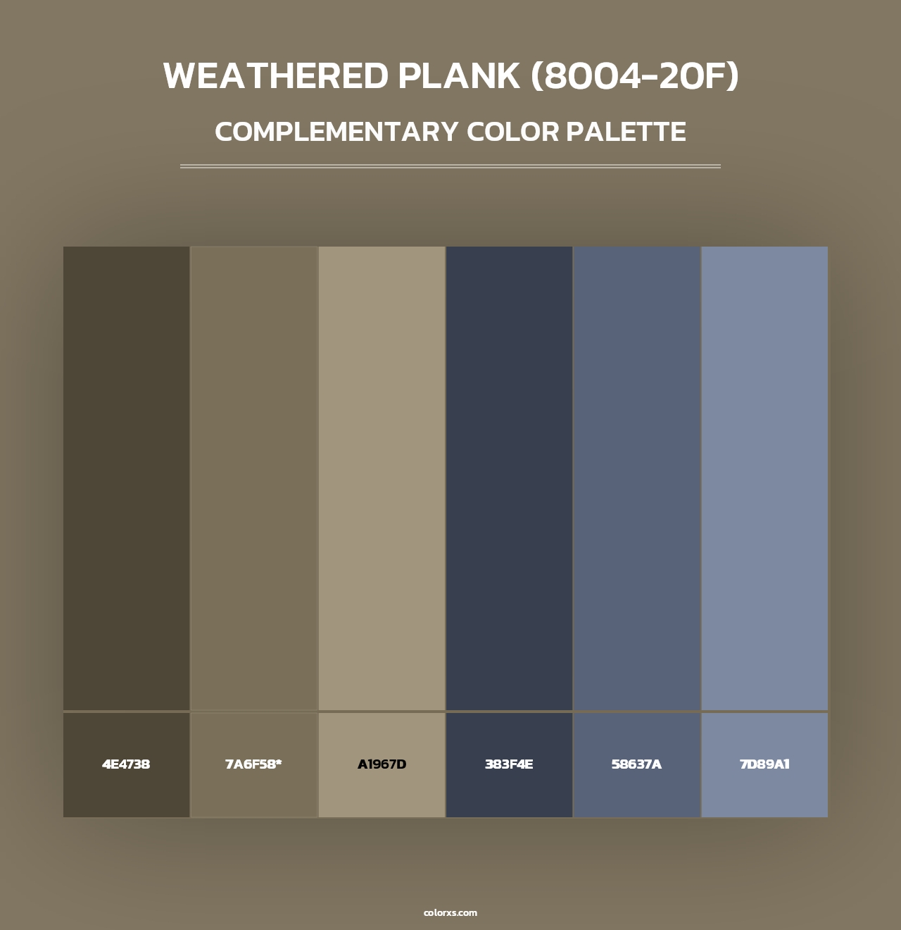 Weathered Plank (8004-20F) - Complementary Color Palette