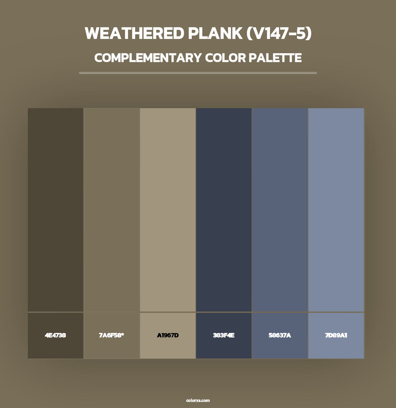 Weathered Plank (V147-5) - Complementary Color Palette