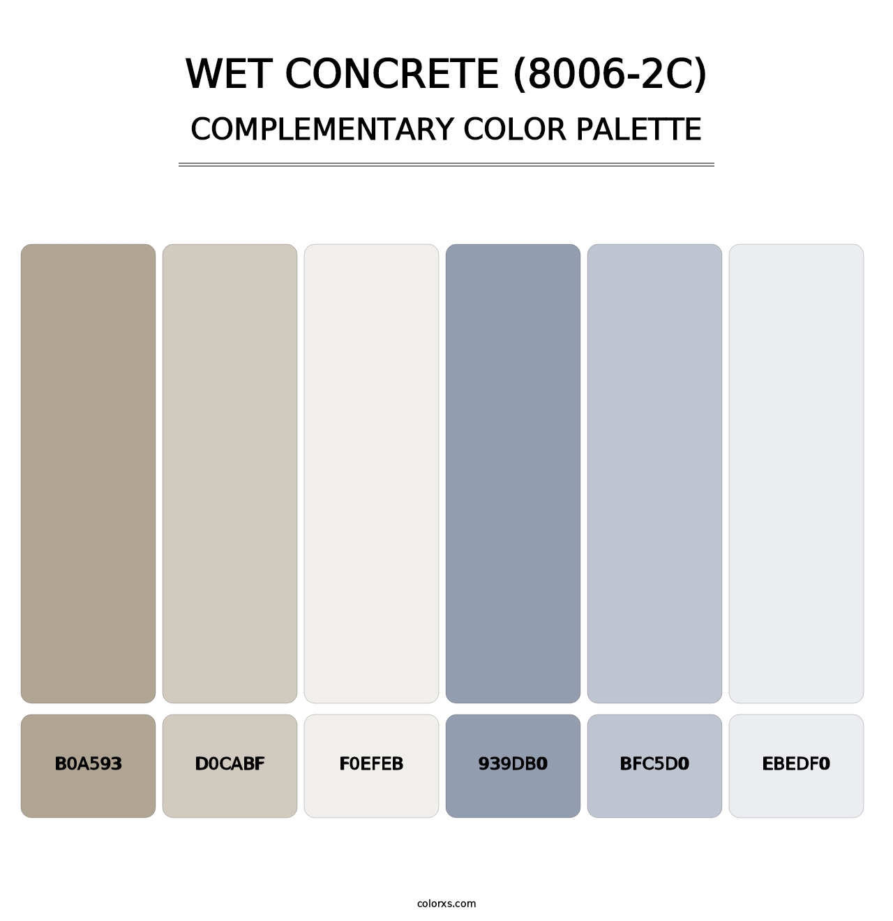 Wet Concrete (8006-2C) - Complementary Color Palette