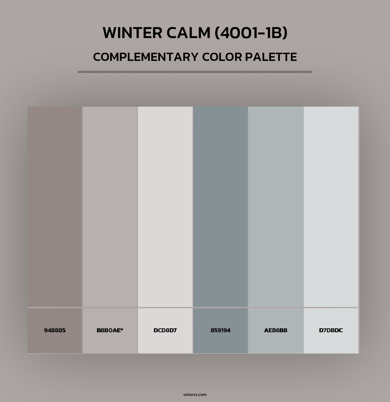 Winter Calm (4001-1B) - Complementary Color Palette