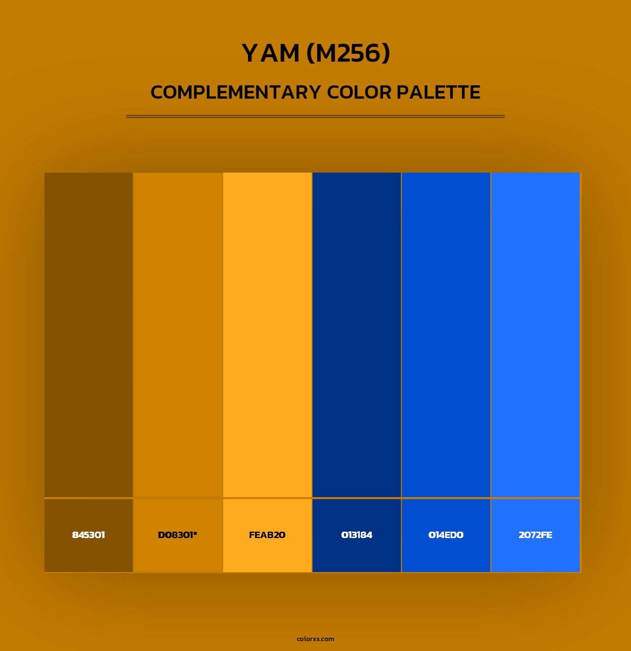 Yam (M256) - Complementary Color Palette