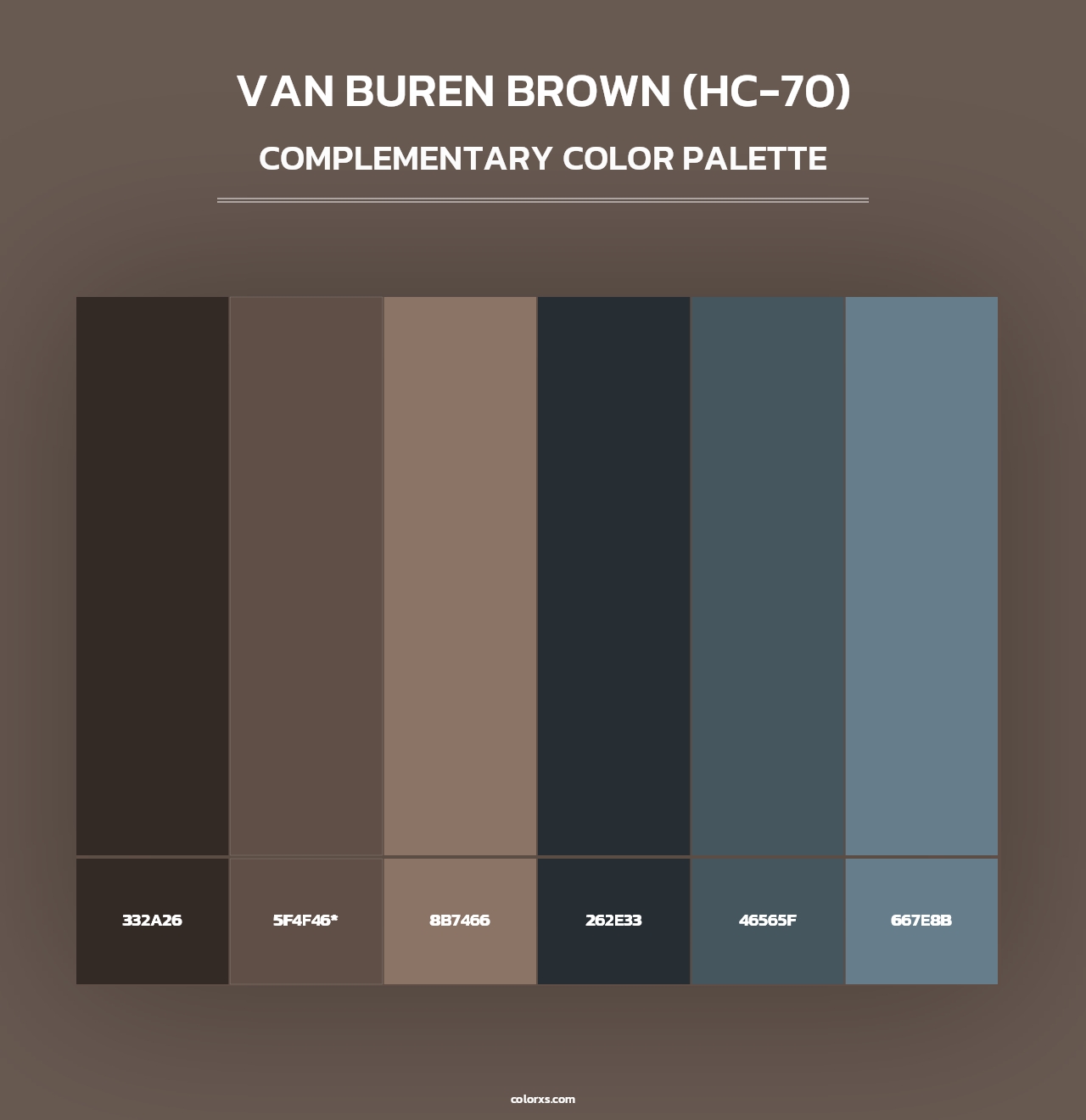 Van Buren Brown (HC-70) - Complementary Color Palette