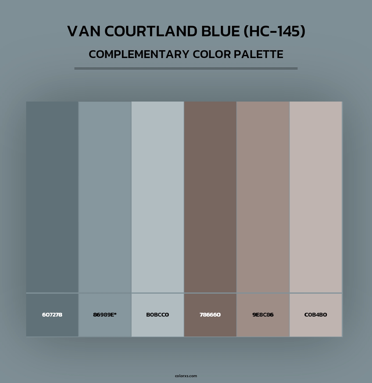 Van Courtland Blue (HC-145) - Complementary Color Palette