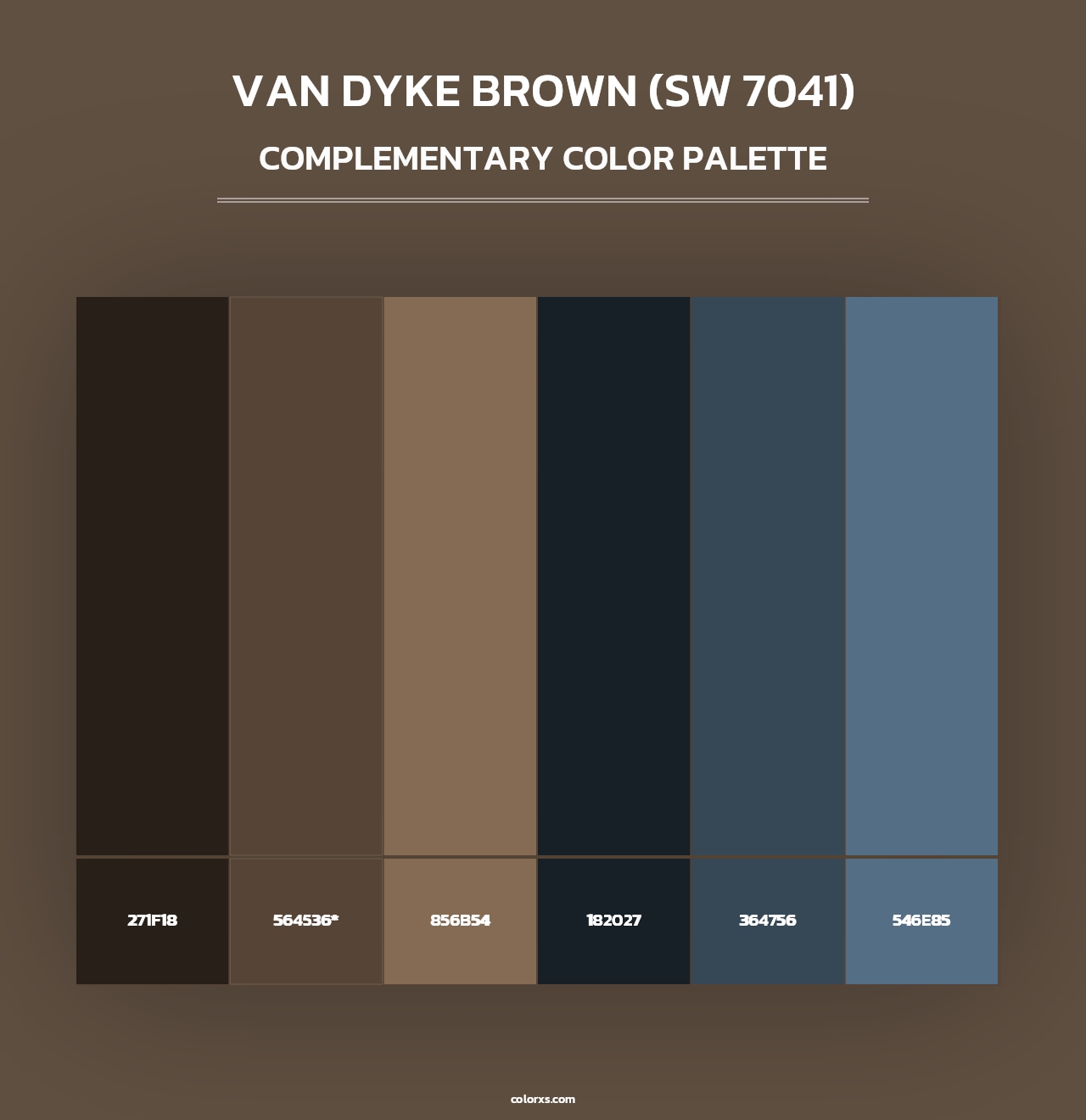 Van Dyke Brown (SW 7041) - Complementary Color Palette