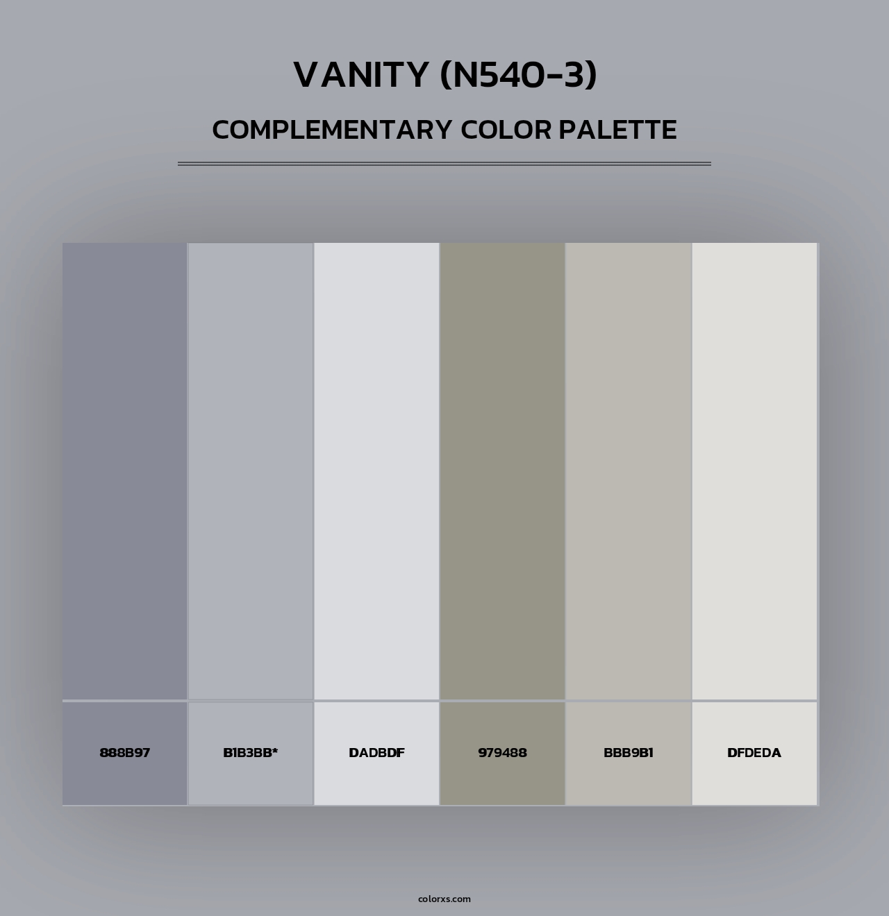 Vanity (N540-3) - Complementary Color Palette