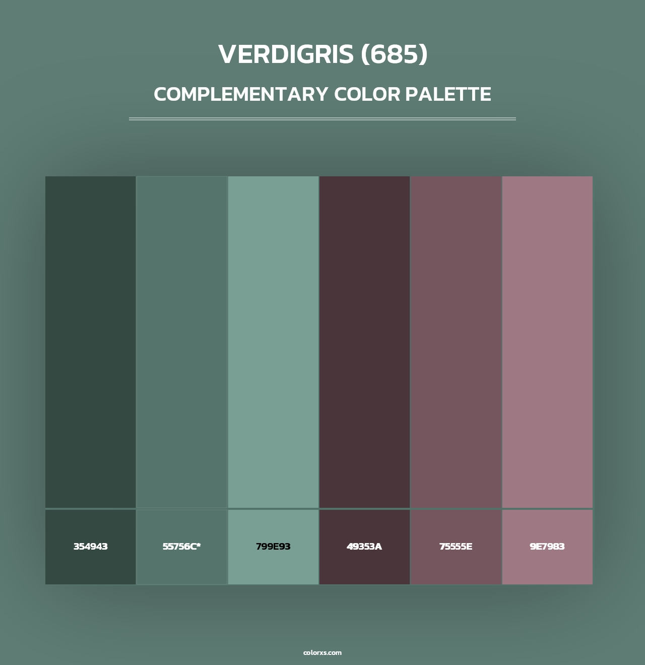 Verdigris (685) - Complementary Color Palette