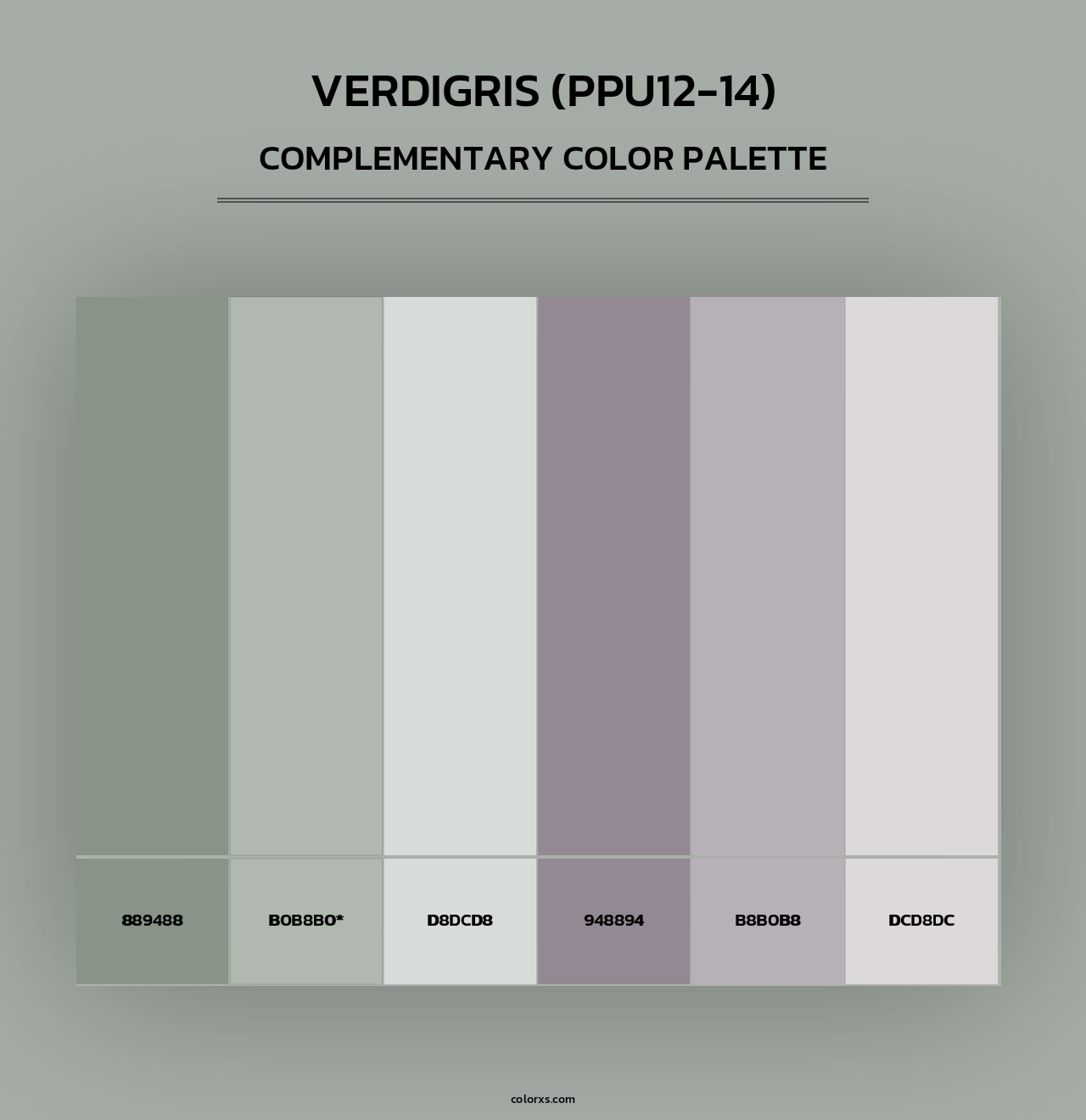 Verdigris (PPU12-14) - Complementary Color Palette