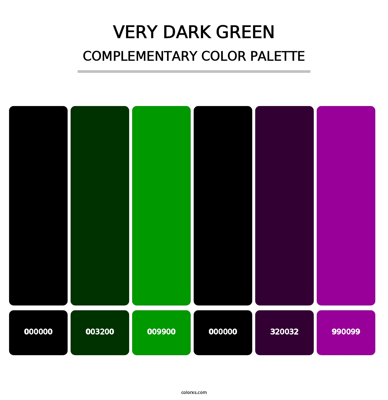 Very Dark Green - Complementary Color Palette