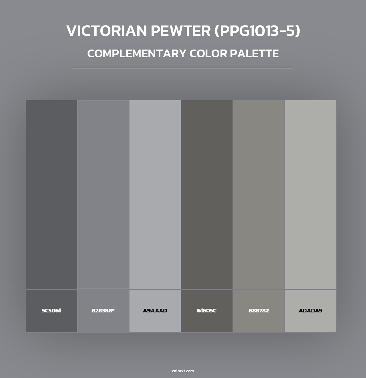 Victorian Pewter (PPG1013-5) - Complementary Color Palette