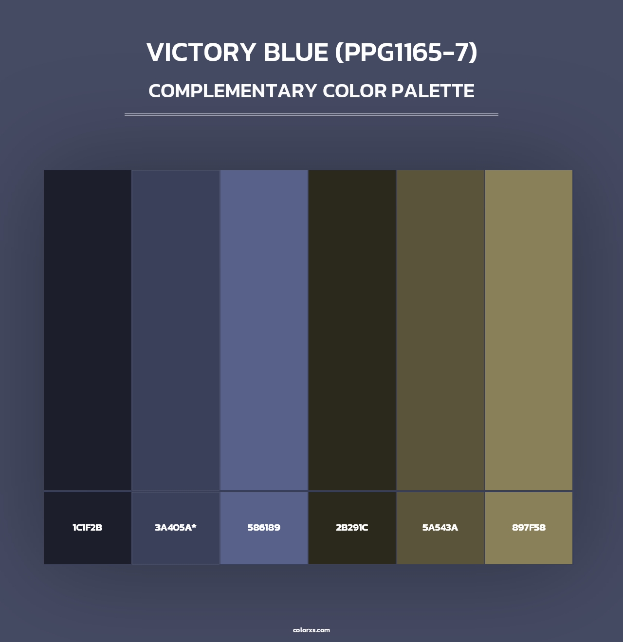 Victory Blue (PPG1165-7) - Complementary Color Palette