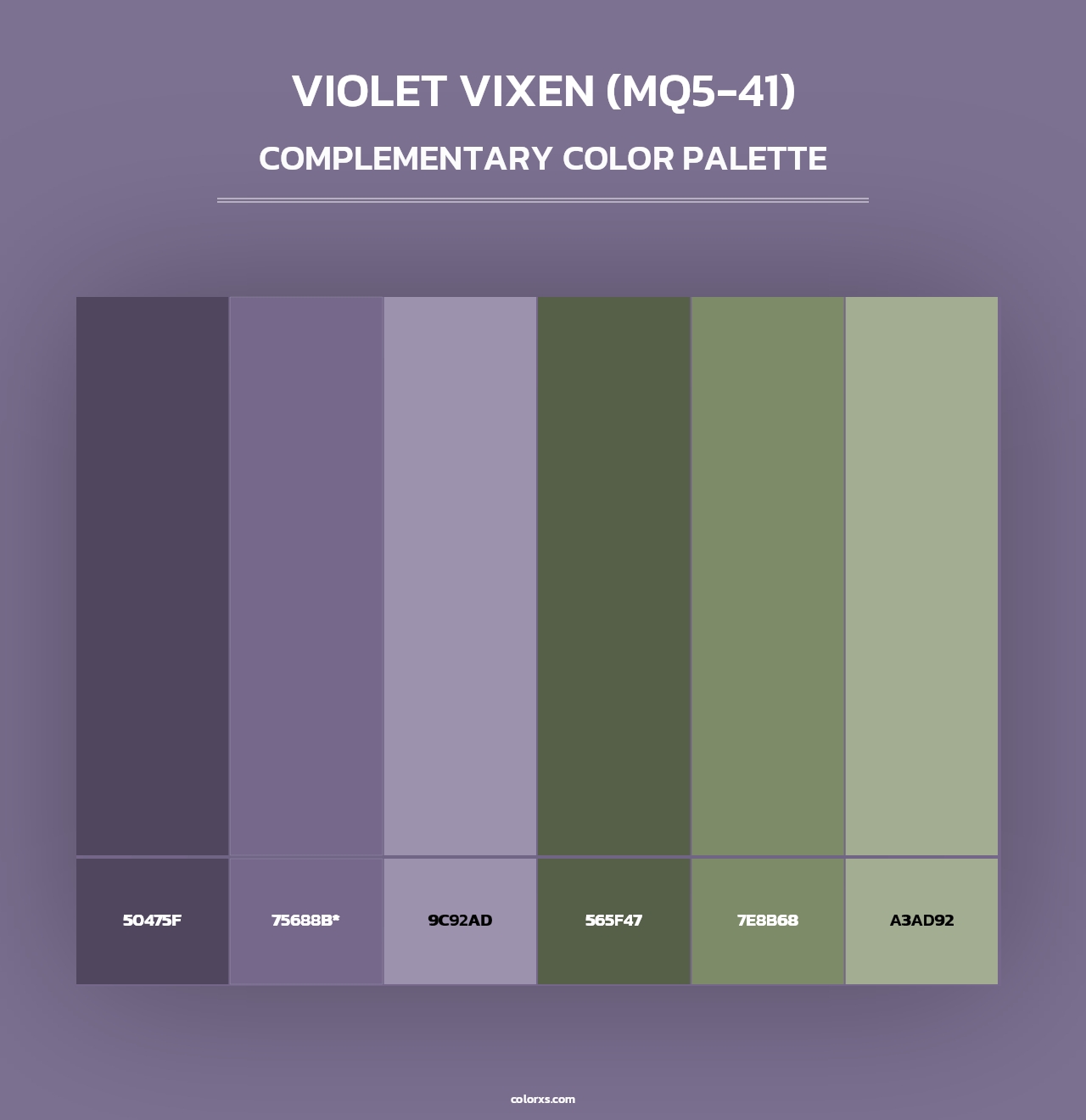 Violet Vixen (MQ5-41) - Complementary Color Palette