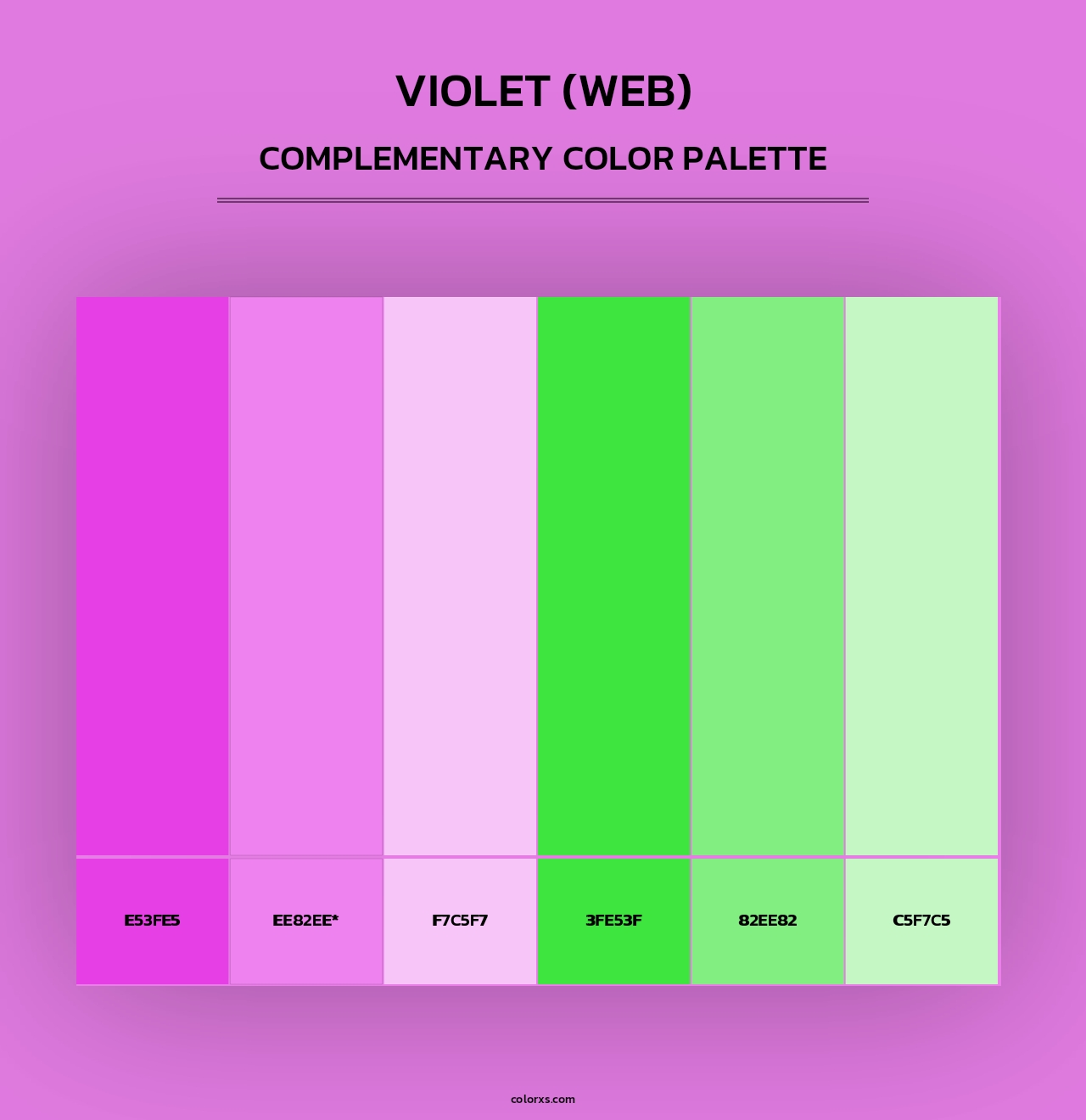 Violet (web) - Complementary Color Palette