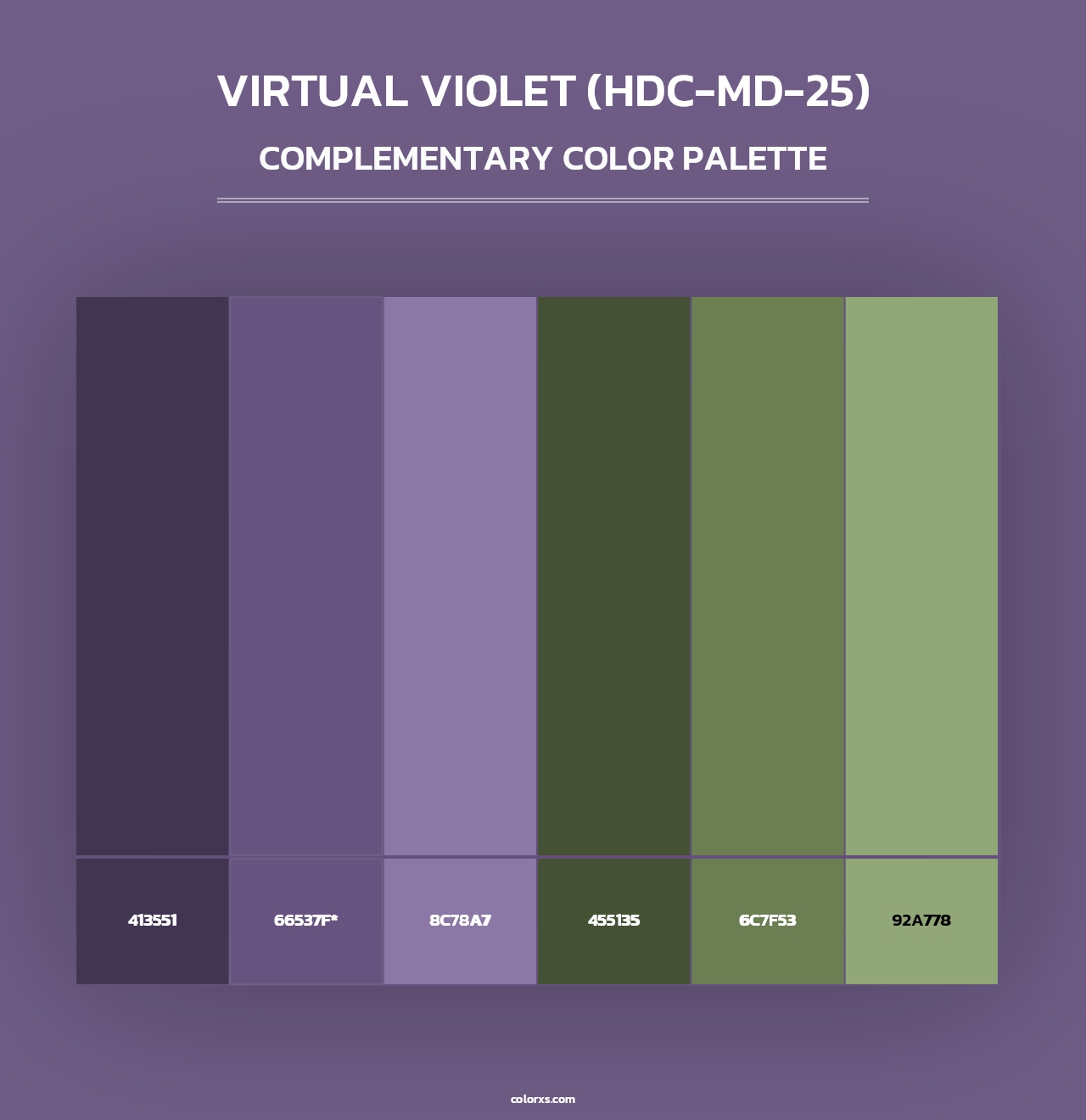 Virtual Violet (HDC-MD-25) - Complementary Color Palette
