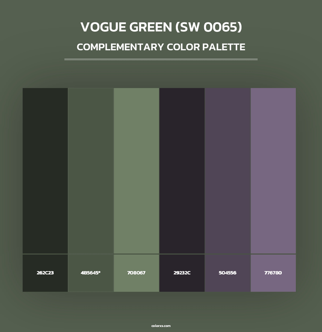 Vogue Green (SW 0065) - Complementary Color Palette