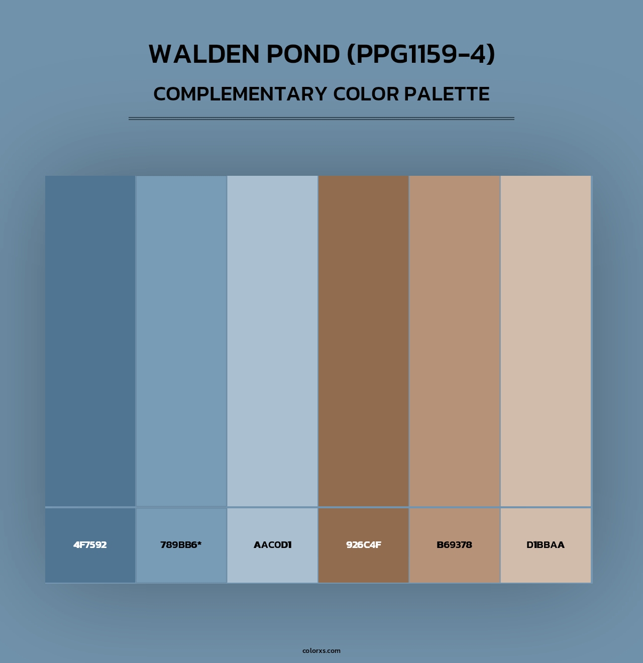 Walden Pond (PPG1159-4) - Complementary Color Palette